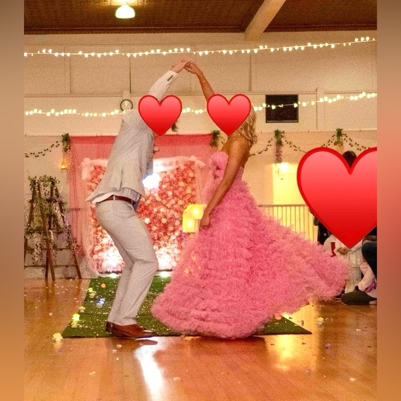 Pink Ruffled Strapless Gown - Prom - Picture 3 of 5